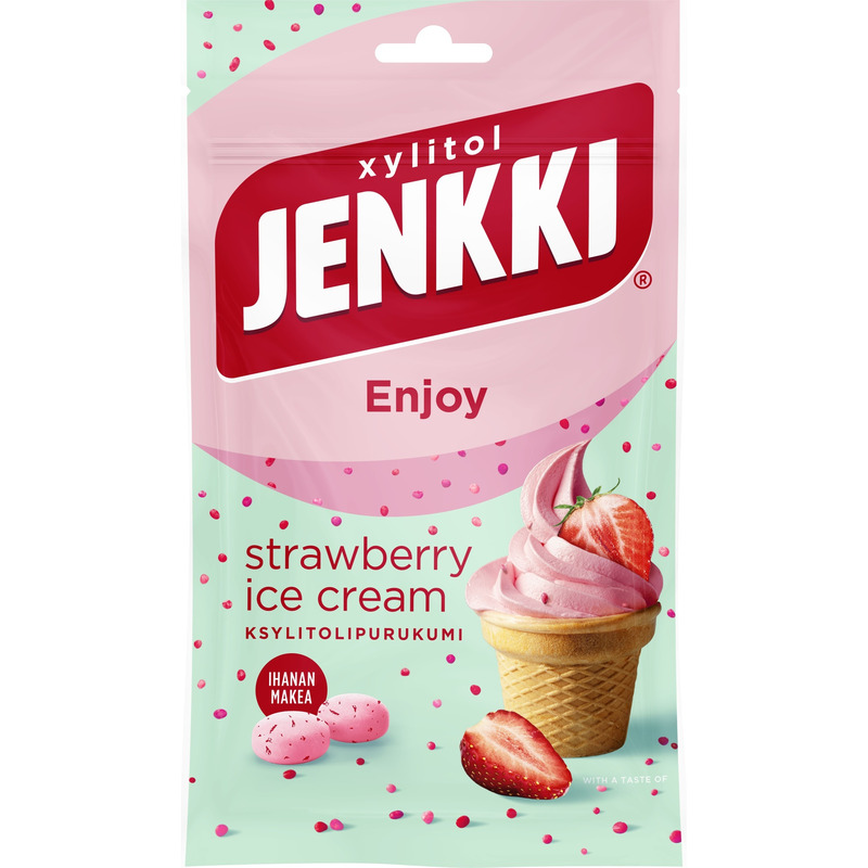 JENKKI Strawberry Ice Cream xylitol 70g (kott)