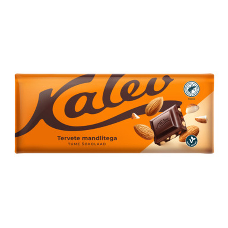 KALEV Tume šokolaad tervete mandlitega 190g