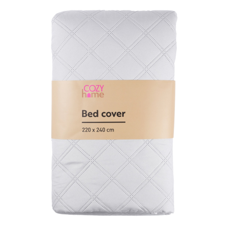 Voodikate helehall Cozy Home 220x240cm SS25