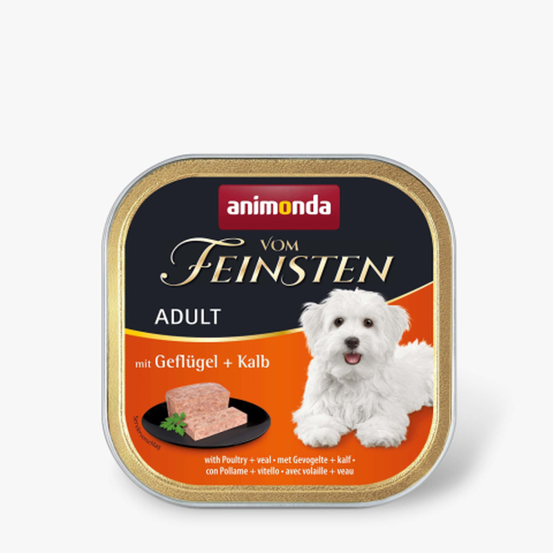 Koerakonservid linnu- ja vasikalihaga Animonda Vom Feinsten Adult 150g