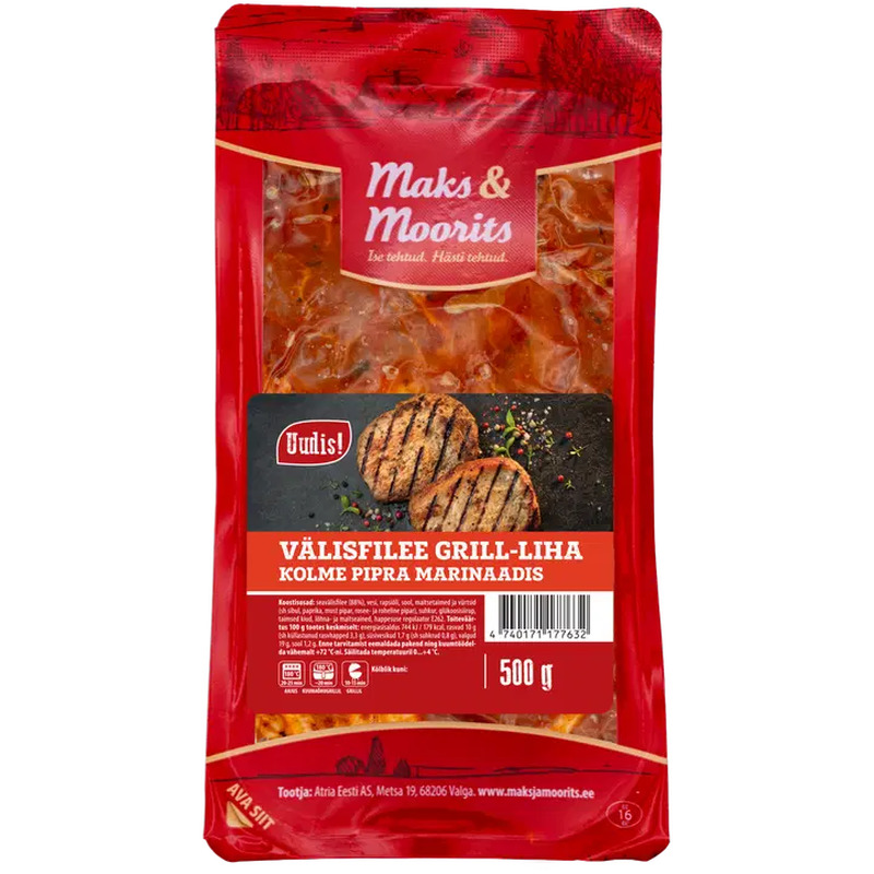 Maks & Moorits Välisfilee grill-liha kolme pipra 500g