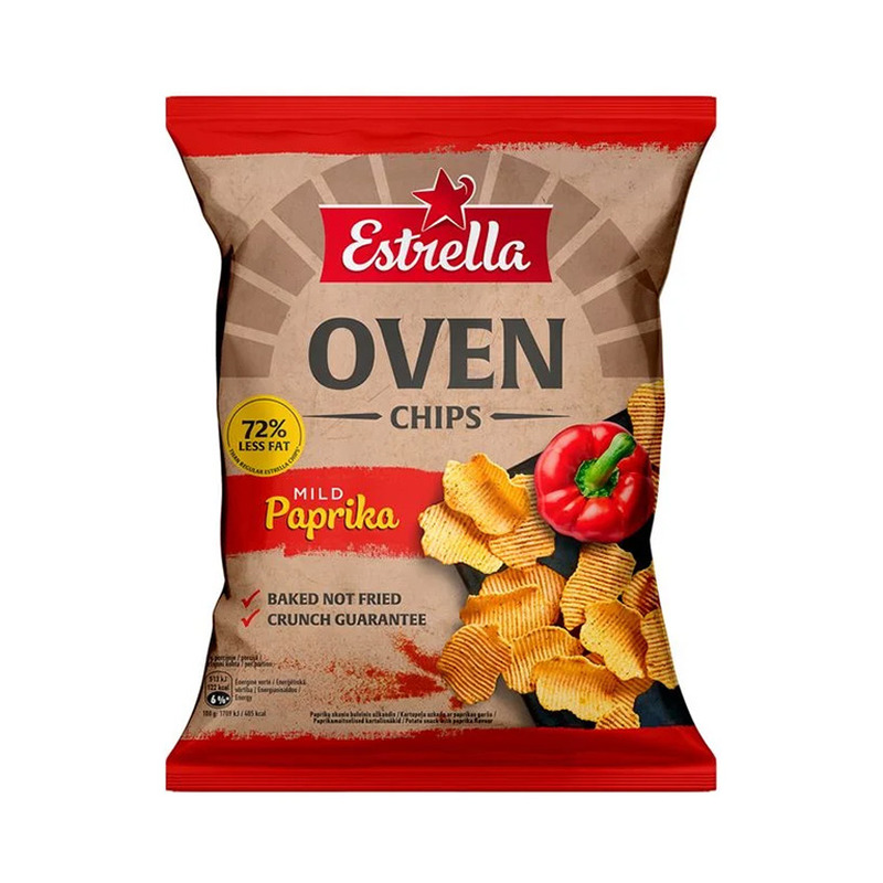 Kartulikrõpsud paprikamaitselised Oven Chips, ESTRELLA, 125 g