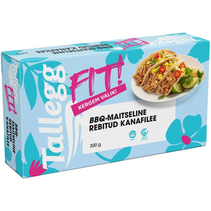 BBQ-maitseline rebitud kanafilee, TALLEGG, 300 g