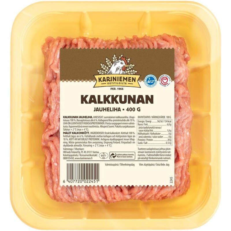 Kariniemen Kalkuni Hakkliha 400 G