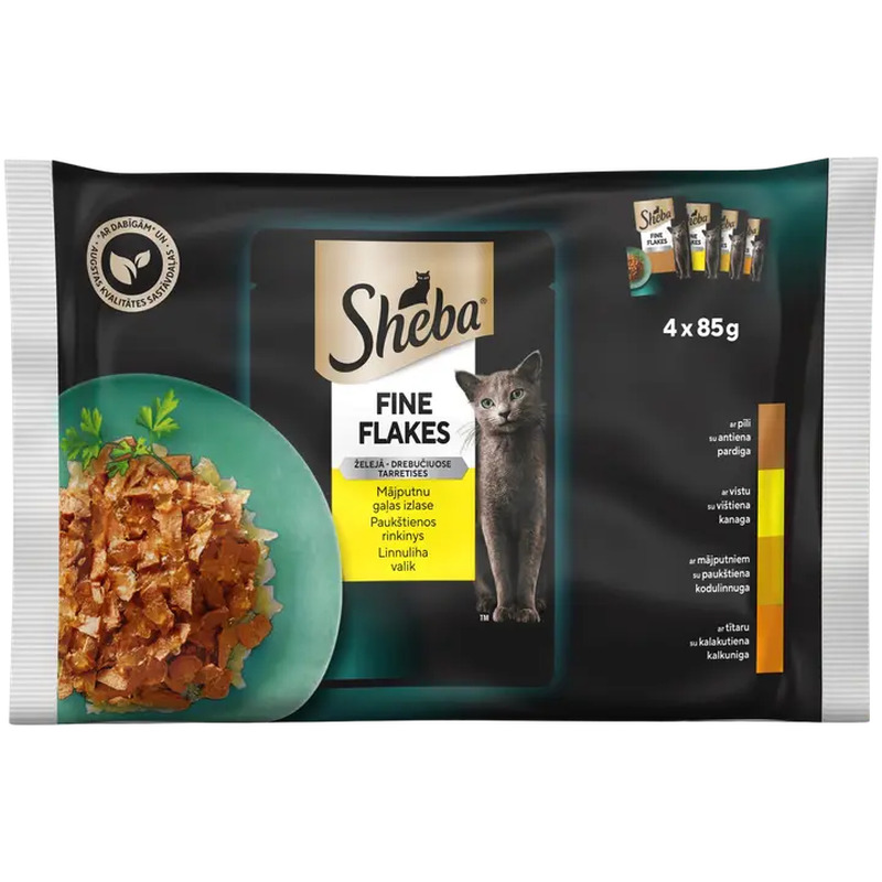 Kiisueine kodulinnuvalik 4-pakk, SHEBA, 4x85 g