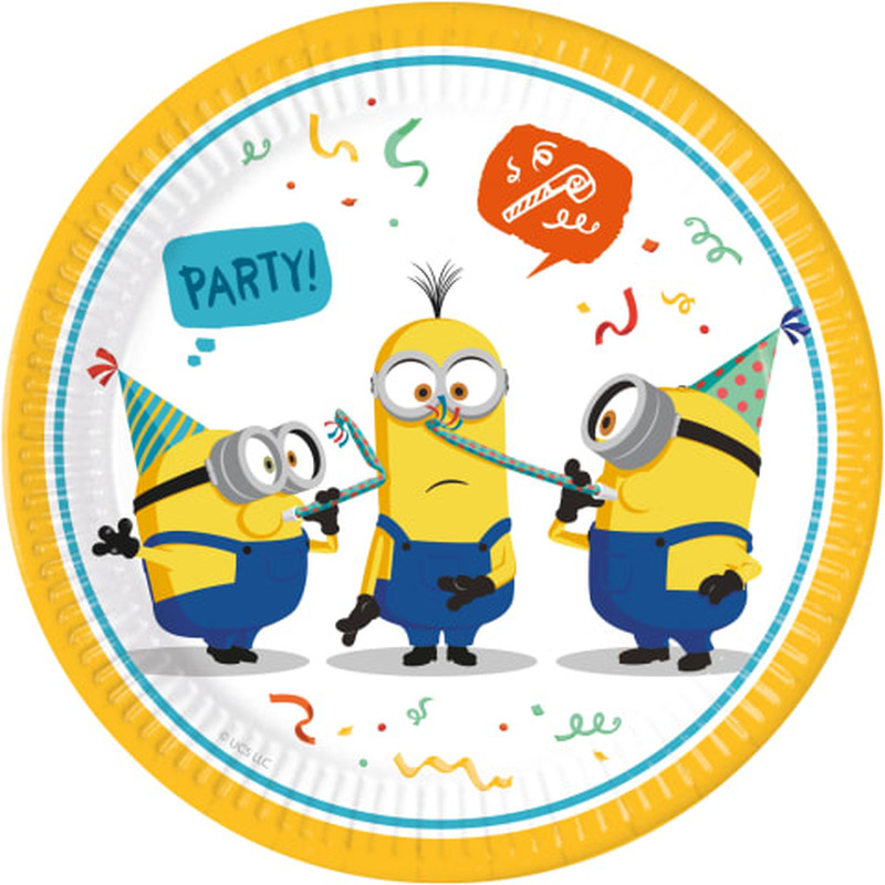 Ühekordne taldrik "Minions" 23cm 8tk
