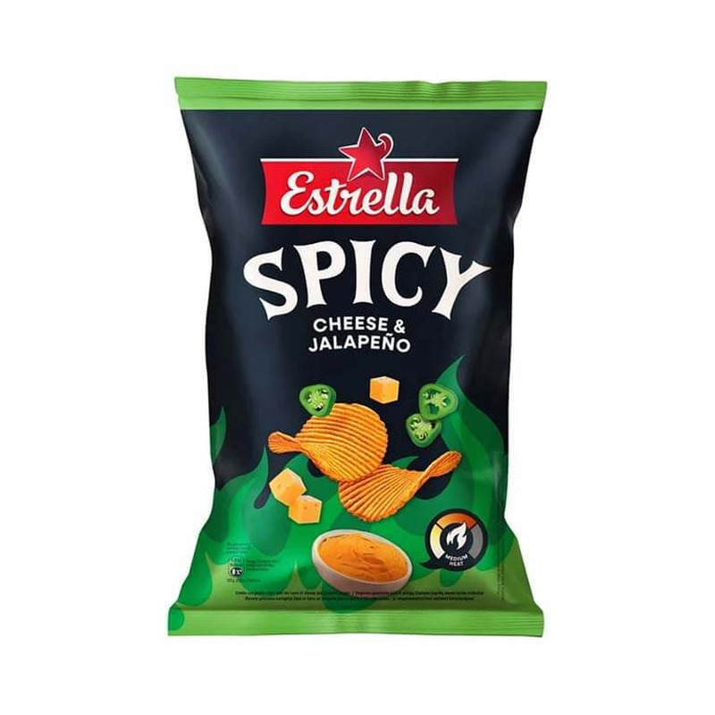Kartulikrõpsud Spicy juustu- Jalopeño maitselised, ESTRELLA, 115 g