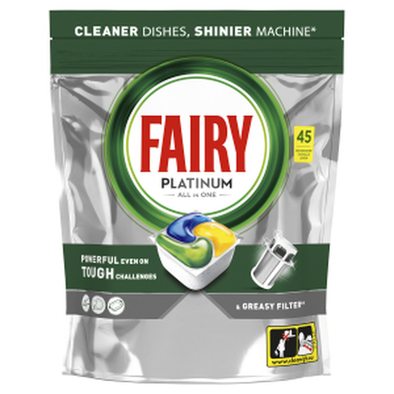 Nõudepesumasina kapslid Platinum Lemon, FAIRY, 45 tk