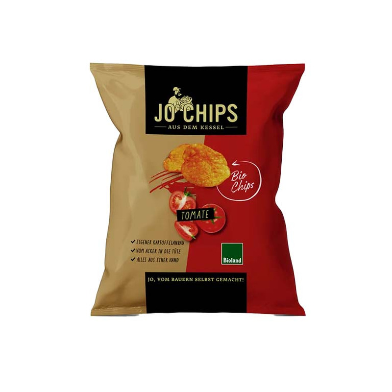 Tomatimaitselised Bio-Kartulikrõpsud JO Chips 125 g