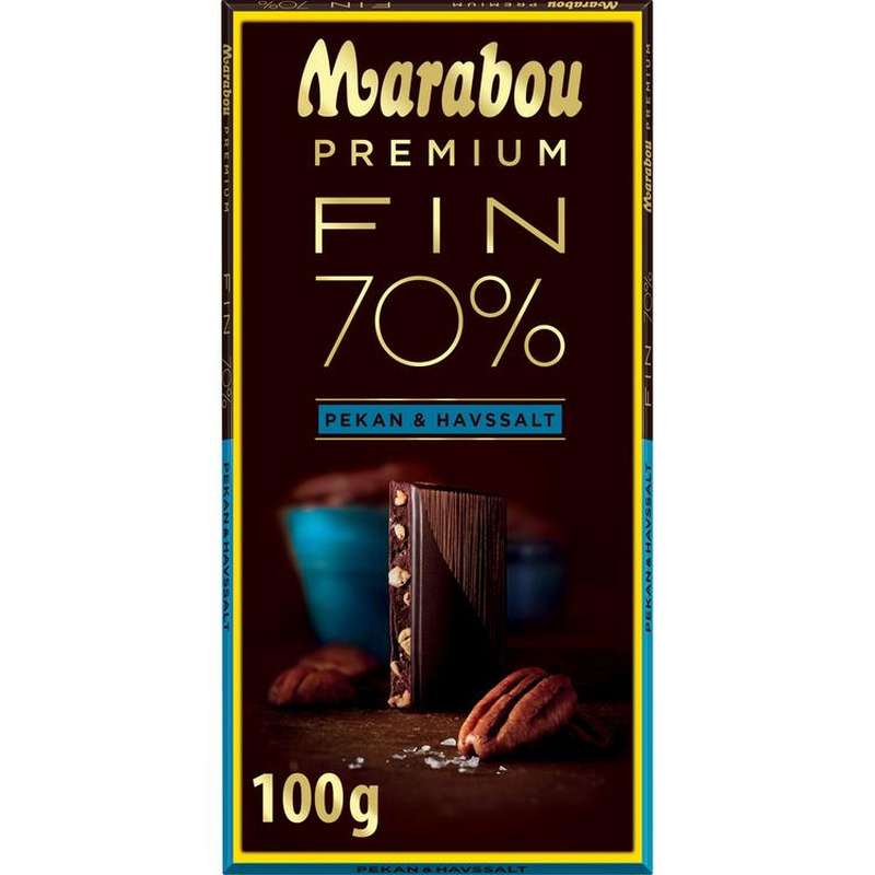 Marabou Premium 70% tume šokolaad pekaanpähklite ja meresoolaga 100g