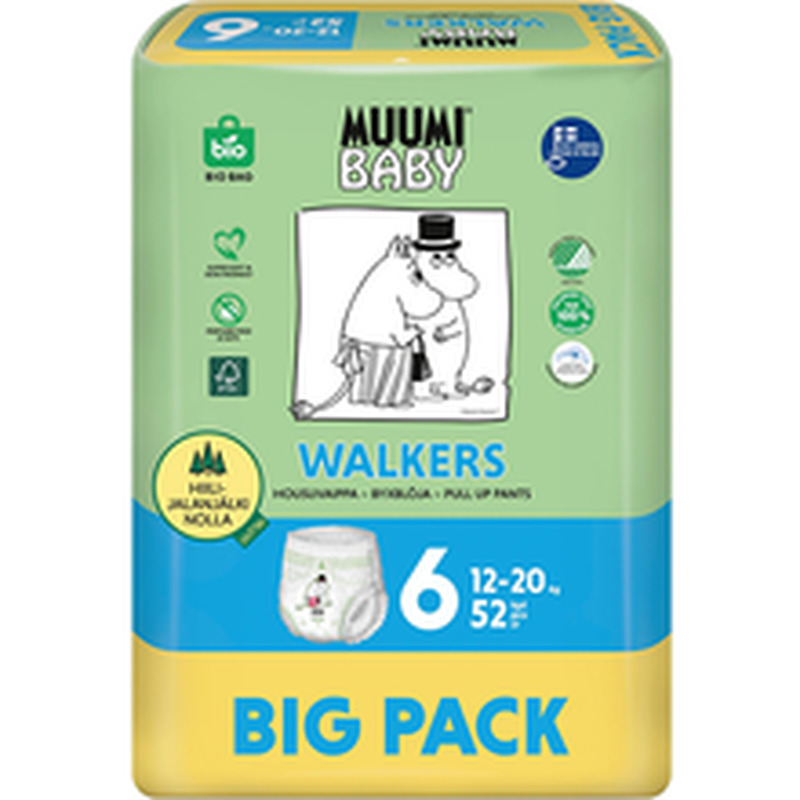 Muumi Walkers 6 püksmähe, 12-20g, 52tk
