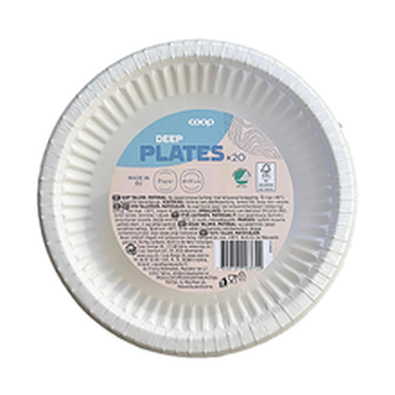 Papptaldrikud sügav 19cm 20tk