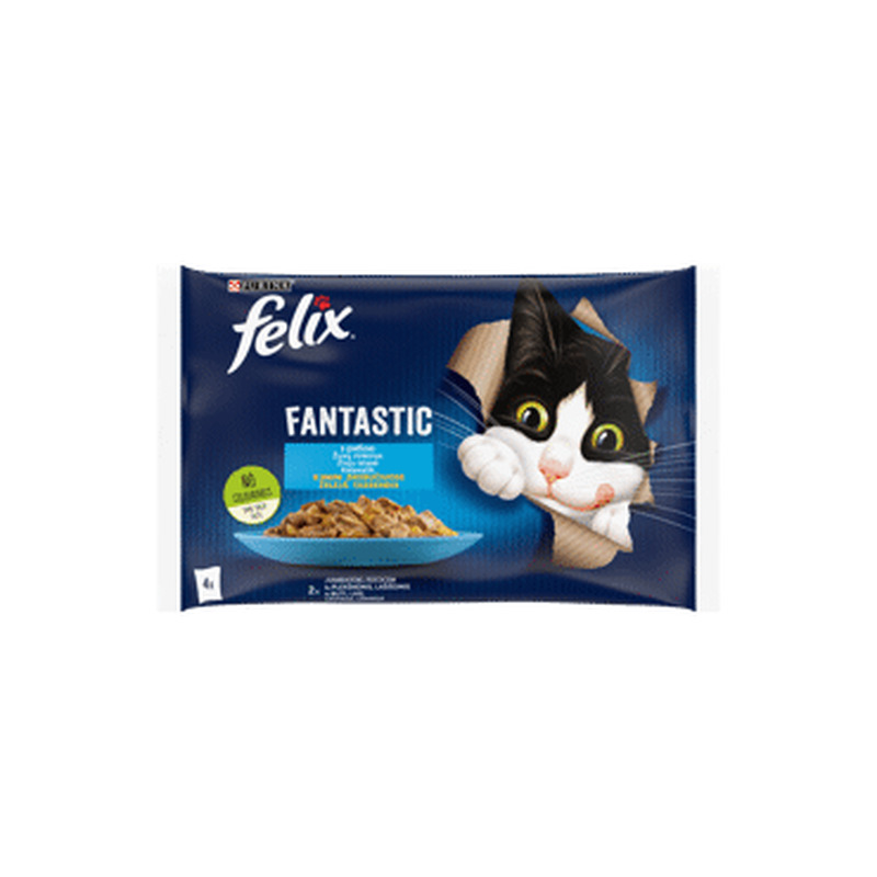Kiisueine FELIX Fantast.lõhe.lest 4x85g