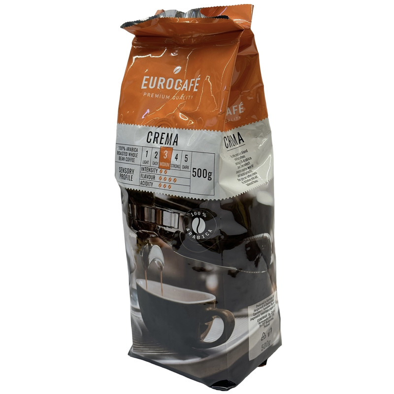 EUROCAFE Crema kohvioad 500g (100% Arabica,keskmine röst)