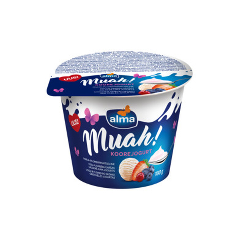 Alma Muah marja-plombiirimaitseline koorejogurt, 180g