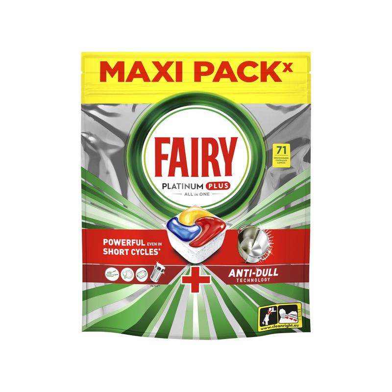 KAST 3 tk! Fairy Platinum Plus All in One Nõudepesumasina Tabletid Lemon, 71 tk