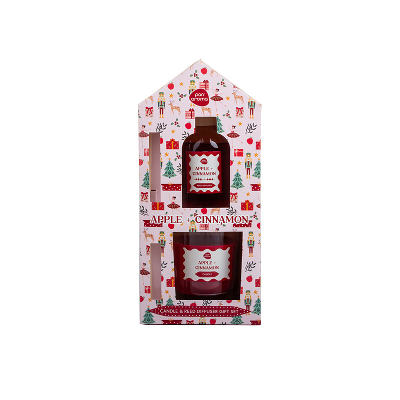 Ruumilõhnastaja Pan Aroma APPLE & CINNAMON 100ml ja küünal 30h