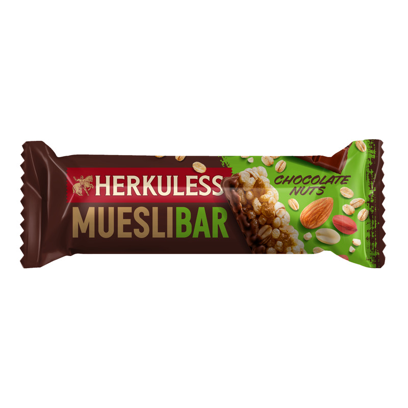HERKULESS Müslibatoon šokolaadi ja pähklitega 25g