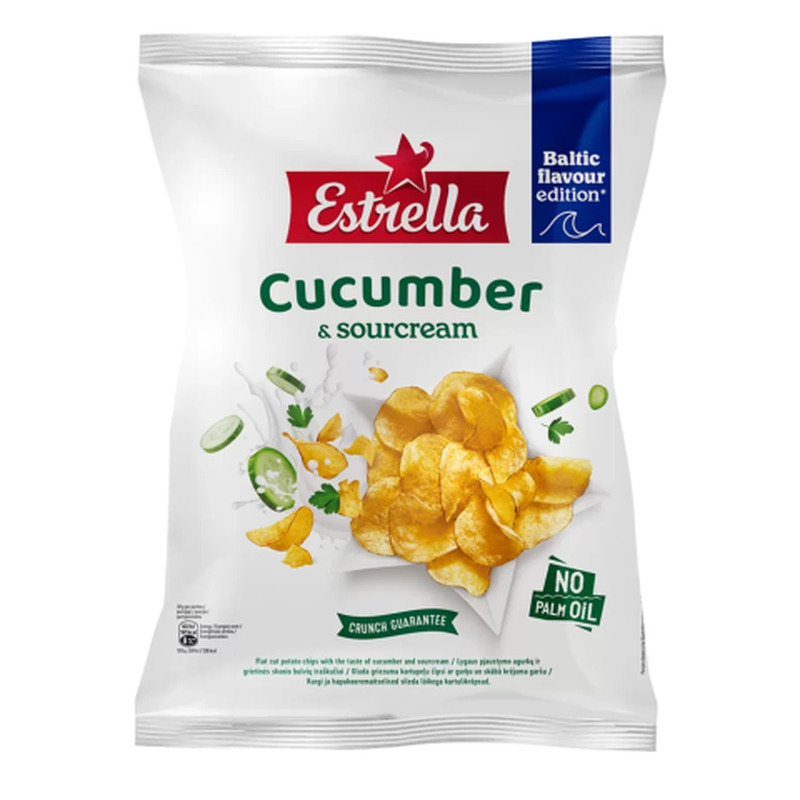 Kartulikrõpsud kurgi-hapukooremaitselised Estrella 170g