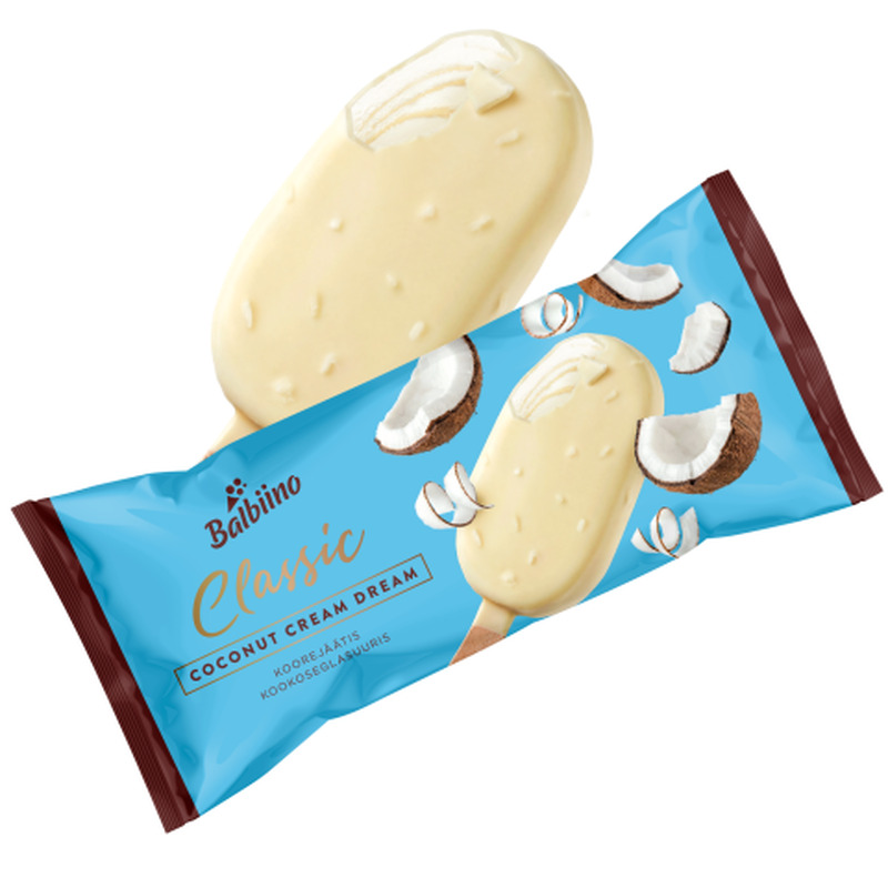 Koorejäätis kookosemaitselise lisandi ja glasuuriga Classic 100ml/69g