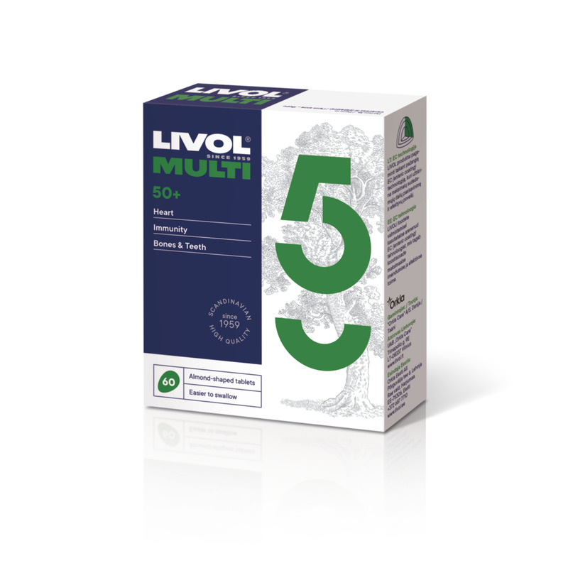Multivitamiinid 50+ N60, LIVOL MULTI, 78 g