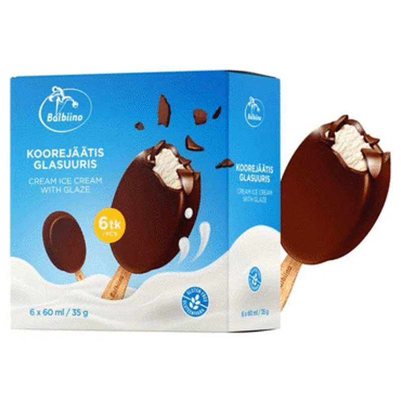 Koorejäätis BALBIINO glasuuris, 6x35g