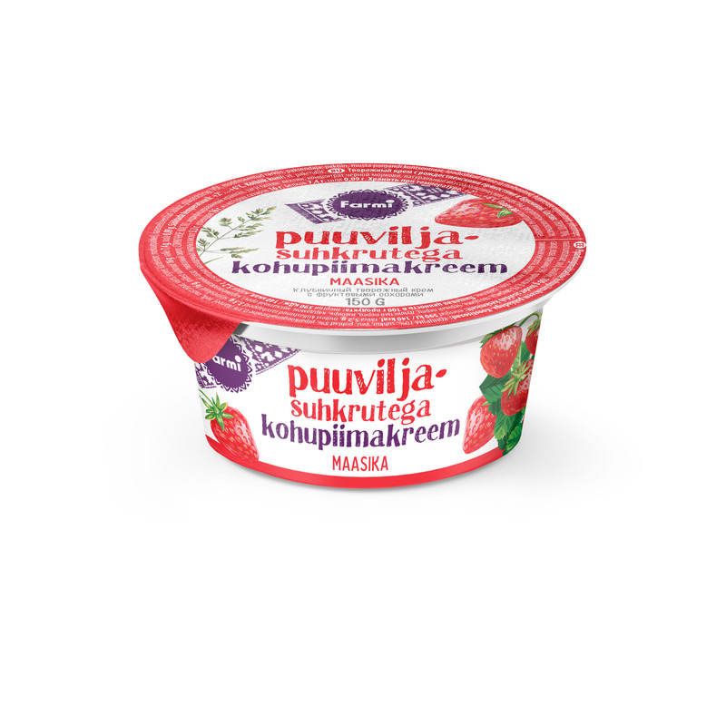 FARMI Maasika kohupiimakreem puuviljasuhkrutega 150g
