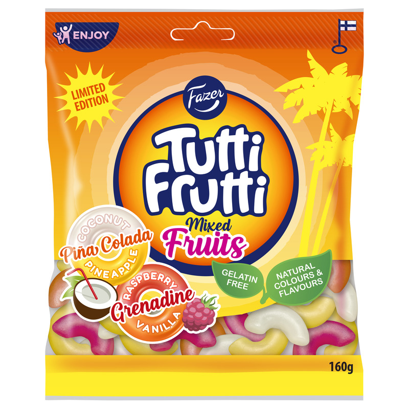 FAZER kummikommid Tutti Frutti Mixed Fruits 160g