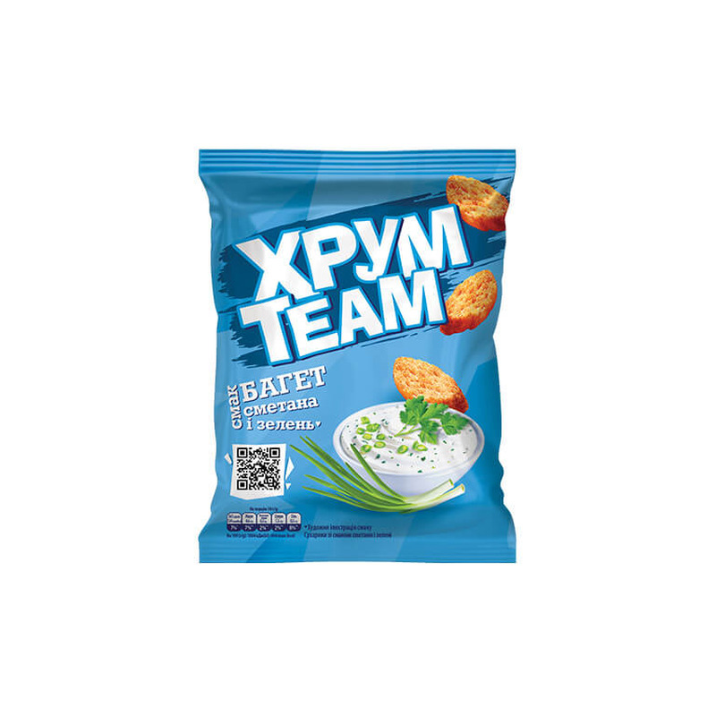 Saiakrõpsud Hrumteam Baguette “Sour cream&Greenery” 55g