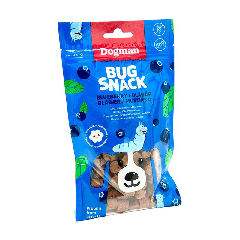 DOGMAN Koerale Putukasnäkk mustikaga 80g