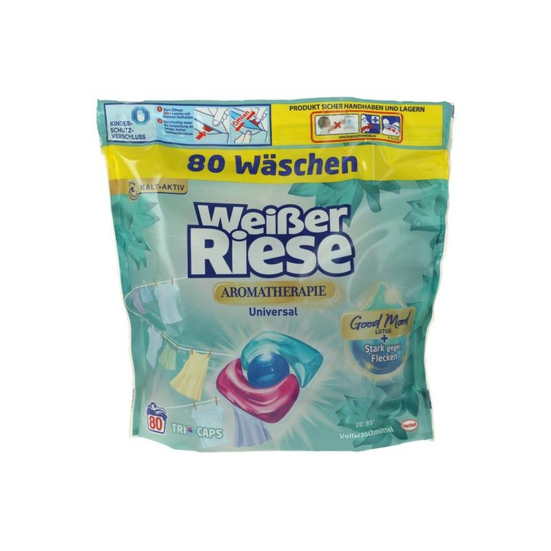 Pesukapslid universaalne, Weißer Riese Aromatherapy Universal Lotus, 80 tk