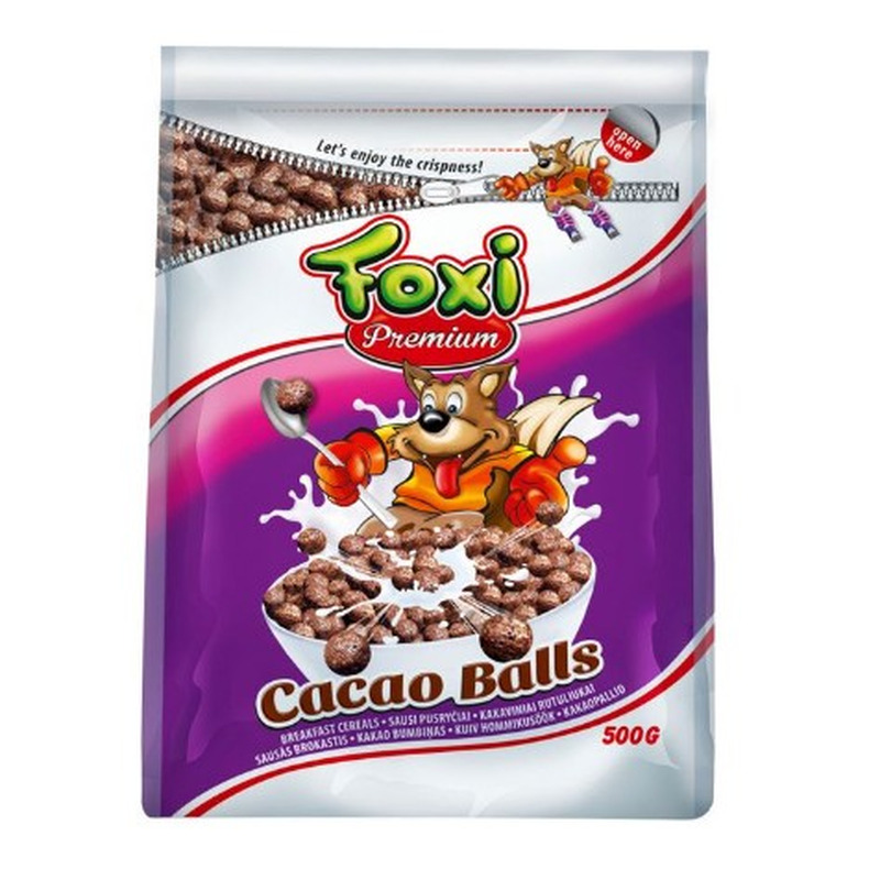 Hommikusöögihelbed Kakaopallid, FOXI, 500 g