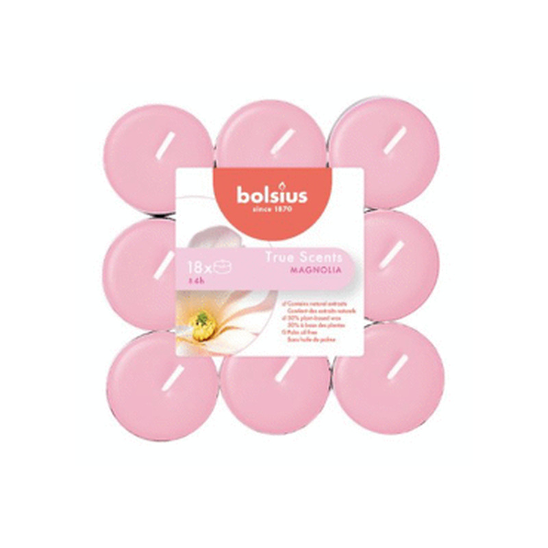 Lõhnateeküünlad BOLSIUS, 18tk, magnolia