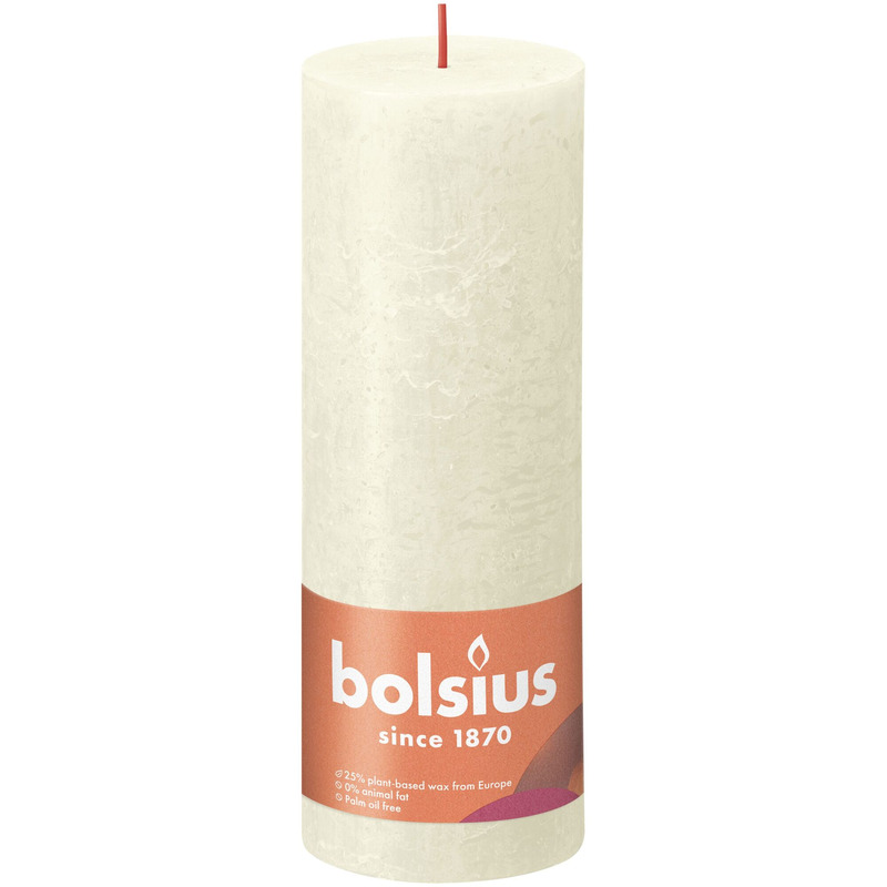 BOLSIUS Rustic Shine Lauaküünal 190x68cm 65h (pärlvalge)