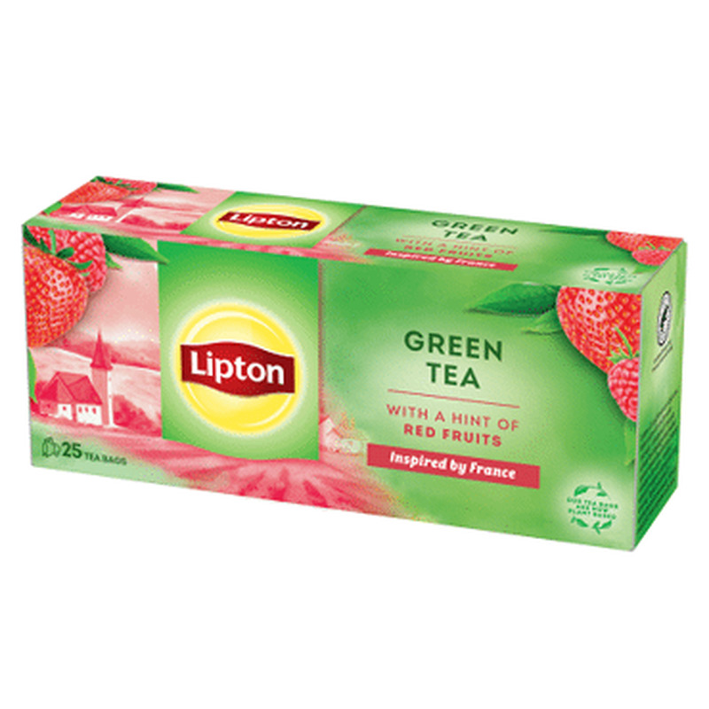 Roheline tee LIPTON vaarika-maas.25x1.4g