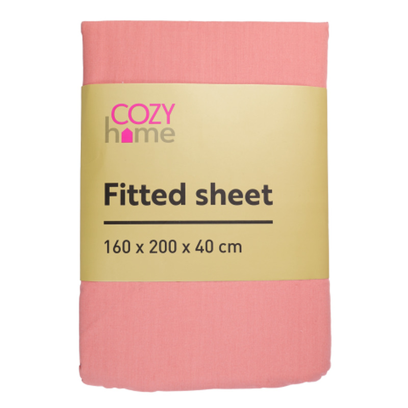 Kummiga lina Cozy Home 160x200x40cm virsikuvärvi SS25