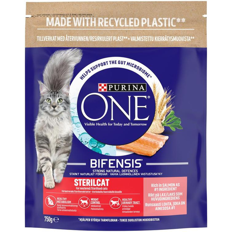 Purina One Sterilcat kuiv kassitoit lõhe ja nisuga 750g