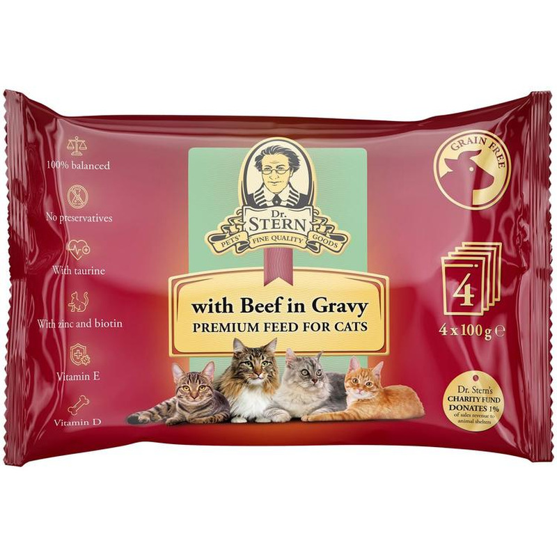 Dr.Stern 4 pack Premium kassieine veiseliha kastmes 4*100g