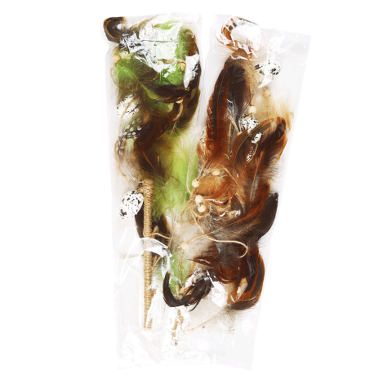 Rippuv kaunistus sulgede ja munadega Cozy Home 29x40cm, värv ja disain võivad erineda ES26