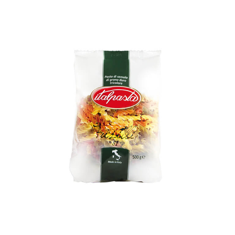 Pasta Italpasta Tricolori Fusilli värviline spiraalmakaron 500g
