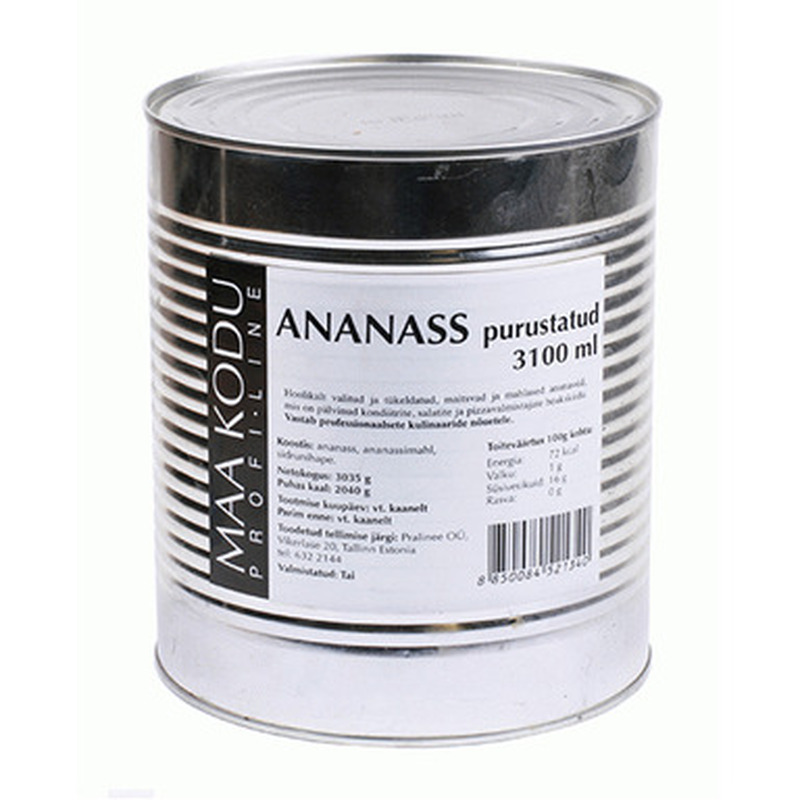 MAA KODU Purustatud ananass omas mahlas 3,035kg