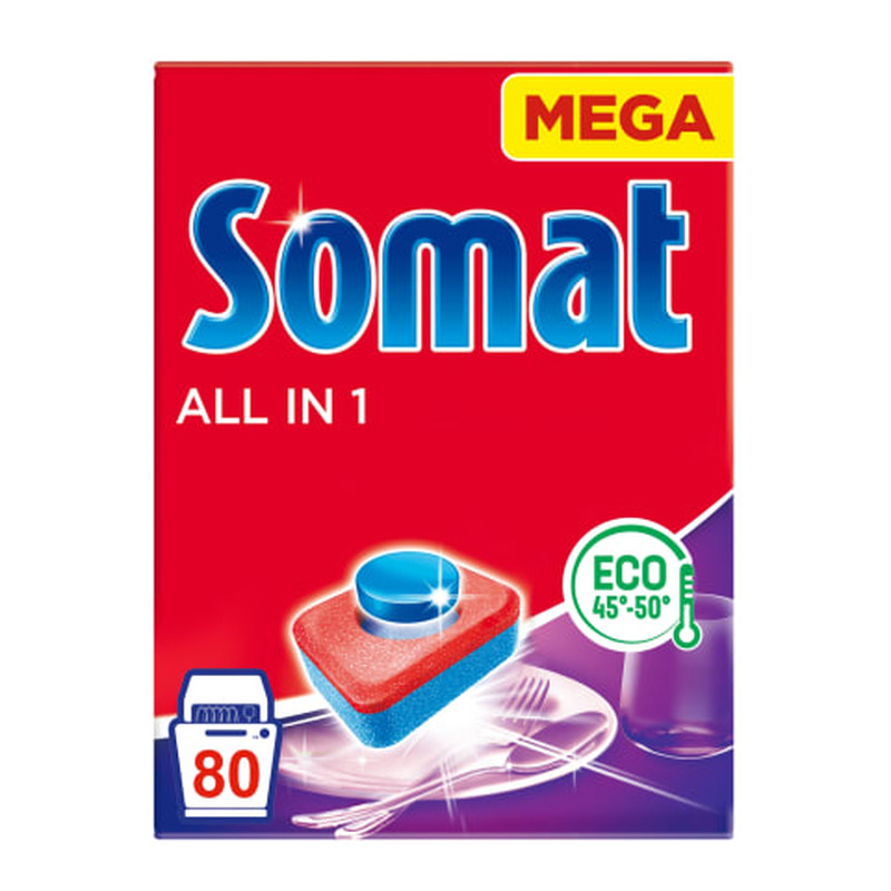 Nõudepesumasina tabletid All in One, SOMAT, 80 tk