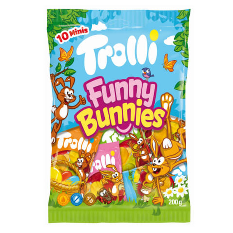 Kummikommid Trolli Funny Bunnies 200g