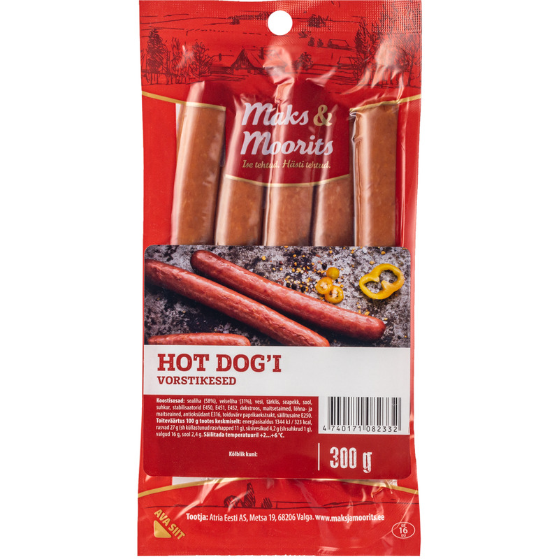 Hot Dogi vorstikesed, MAKS & MOORITS, 300 g