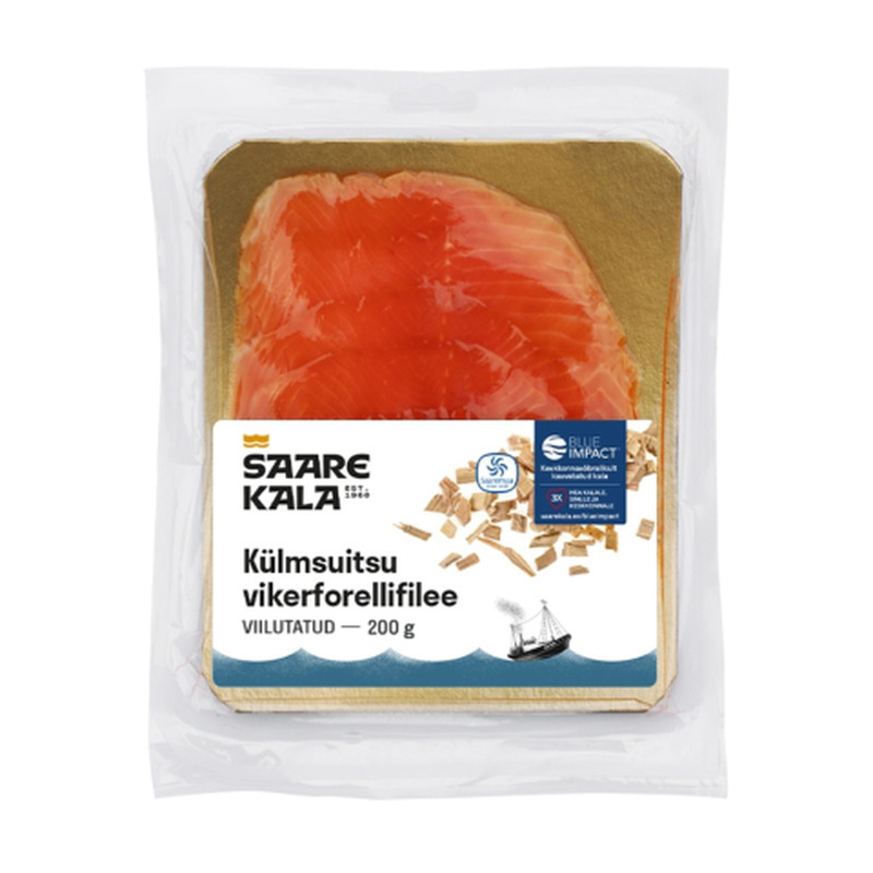 Külmsuitsu vikerforellifilee, viilutatud Saare Kala 200g