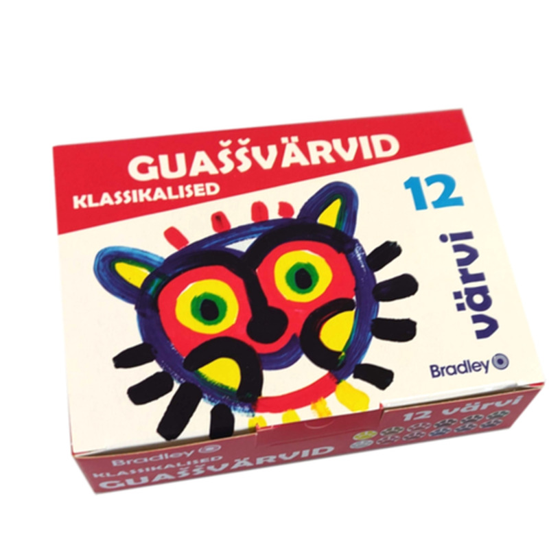 Guašš Bradley 12 värvi, a'20 ml, klassikaline