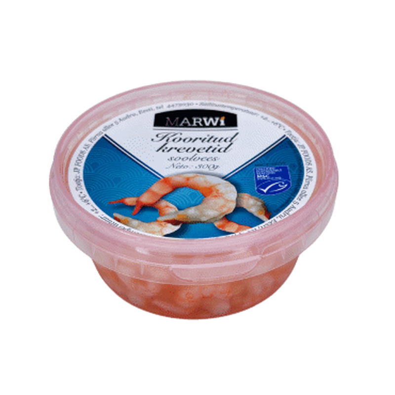 Kooritud krevetid soolvees 300g