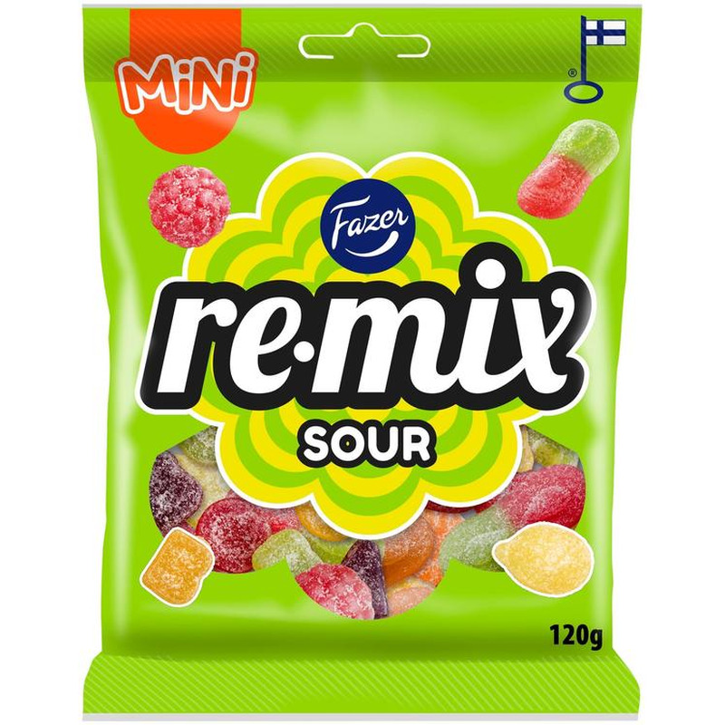 Kummikommid Mini Sour, REMIX, 120 g