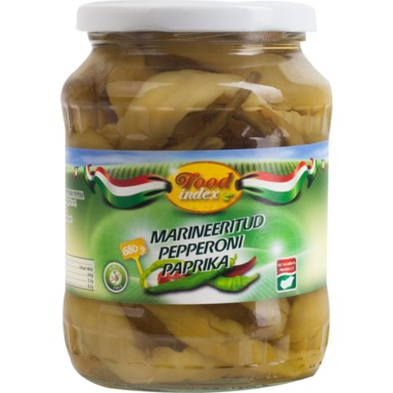 FOOD INDEX Marineeritud pepperoni paprika 680g