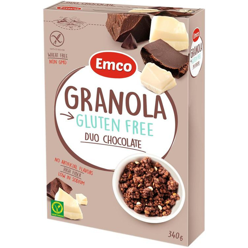Granola valge ja tumeda šokolaadiga, EMCO, 340 g
